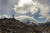 A Ana no cume da Loma del Pliegue Tumbado, no Parque Ncional Los Glaciares, em el Chaltén, na Argentina